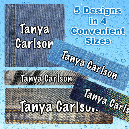 Denim Waterproof Name Labels For Kids
