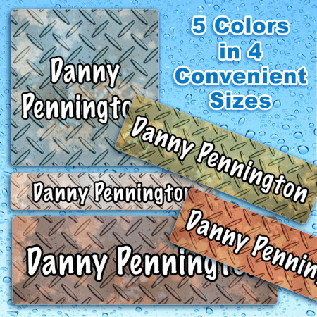 Diamond Plate Waterproof Name Labels For Kids