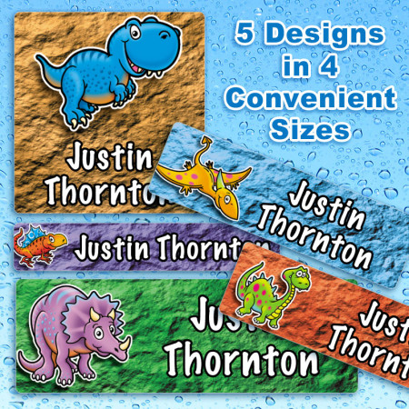 Dinosaurs Waterproof Name Labels For Kids