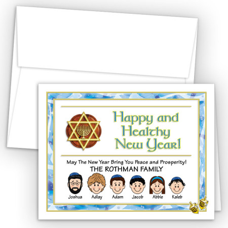 Dreidel Rosh Hashanah Cards