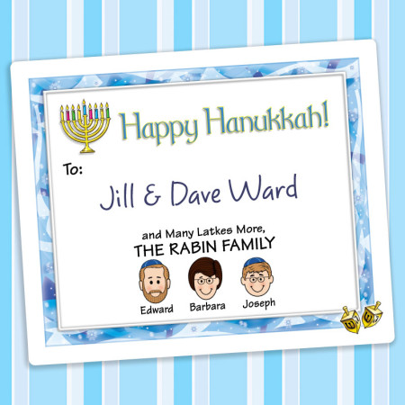 Dreidels Hanukkah Gift Label