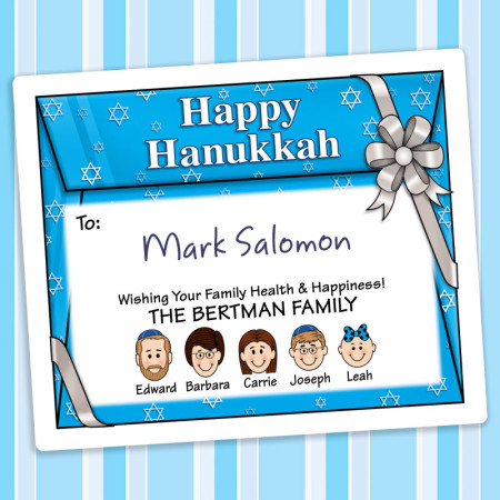 Envelope Hanukkah Gift Label