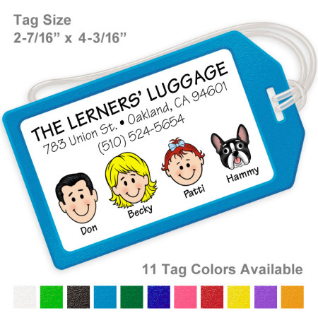 Family Caricature Luggage Tags