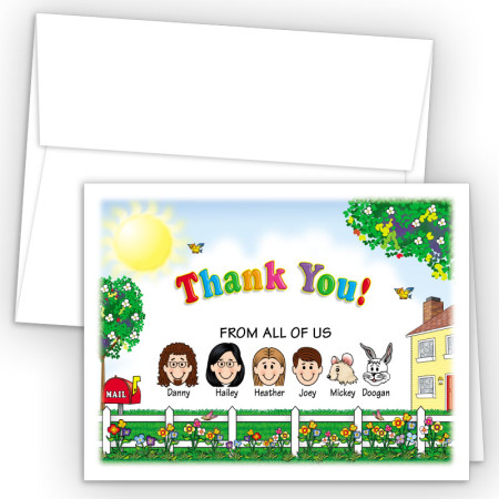 Fence Foldover Family Thank You Card