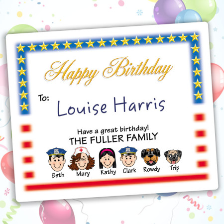 Flag Happy Birthday Gift Labels