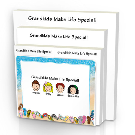 Flip Flops Family Note Pad Set & Acrylic Holder