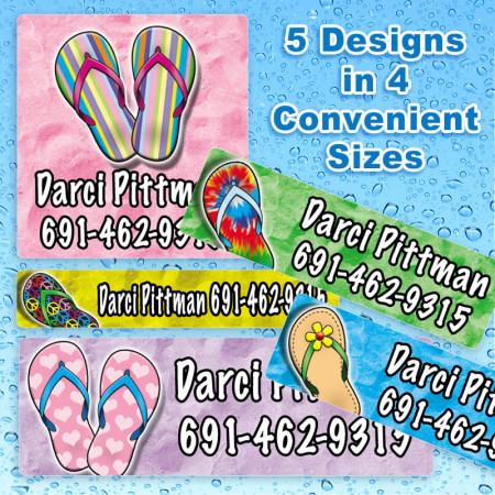 Flip-Flops Waterproof Name Labels For Kids