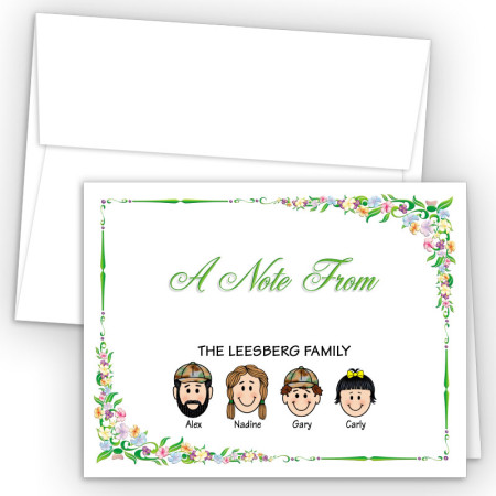 Floral Foldover Family Note Card