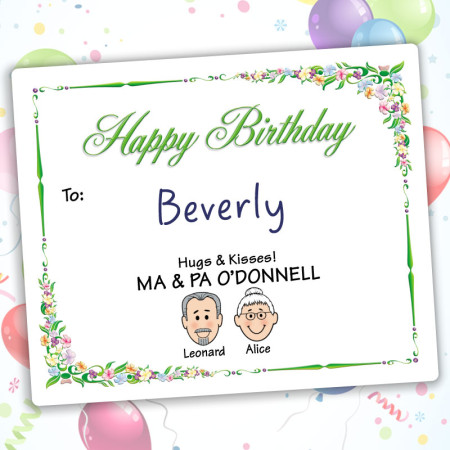 Floral Happy Birthday Gift Label