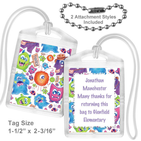 Friendly Monsters Mini Bag Tag