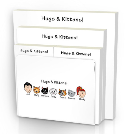 Generic White Family Note Pad Set & Acrylic Holder