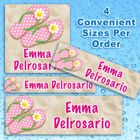 Girls Flip Flops Waterproof Name Labels For Kids