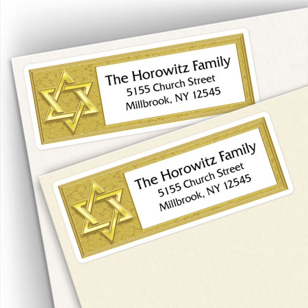 Gold Star of David Address Labels