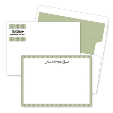 Green Stripes Artistic Correspondence Card Ensembles