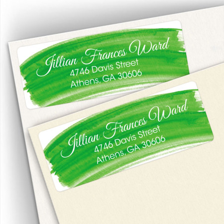 Green Watercolor Address Labels