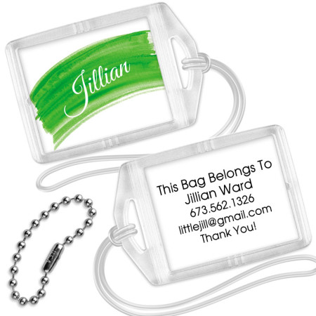 Green Watercolor Mini Bag Tags