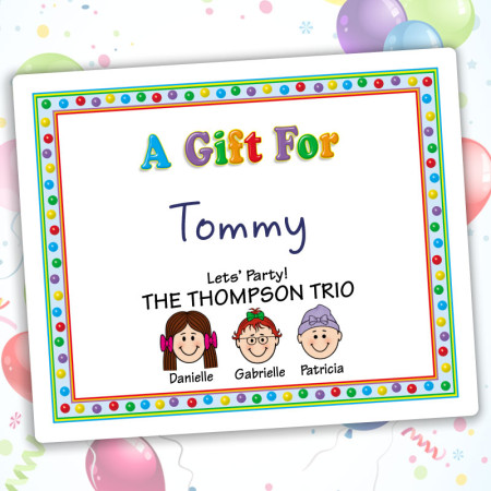 Gumballs Family Gift Label