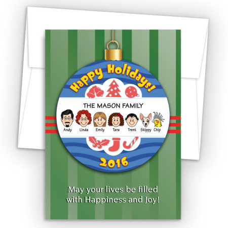 Happy Holiday Ornament Style M Holiday Cards