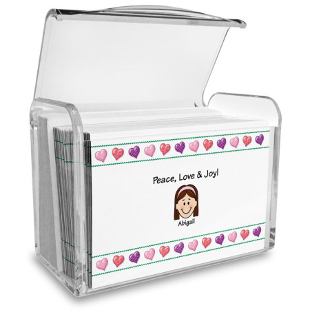 Hearts Family Note Card Set with Acrylic Holder