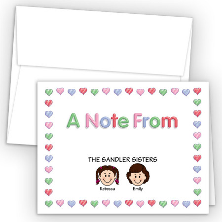 Hearts 1 Foldover Family Note Card