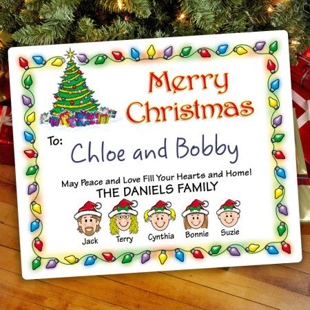 Holiday Lights Christmas Gift Label