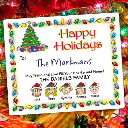 Holiday Lights Holiday Gift Label