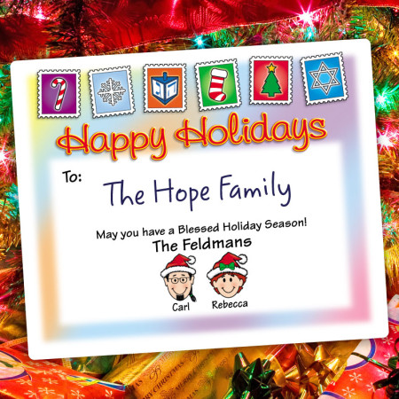 Holiday Stamps Holiday Gift Label