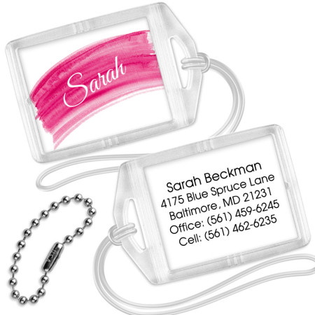 Hot Pink Watercolor Mini Bag Tags
