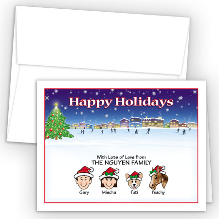 Ice Skating Happy Holiday Fold Note