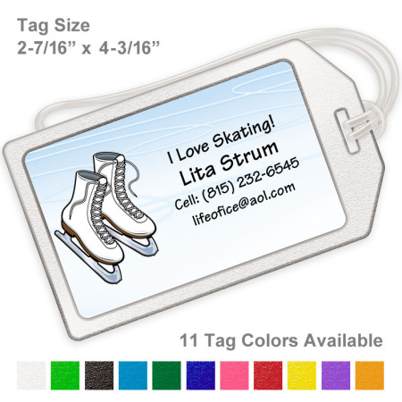 Ice Skating Luggage Tag