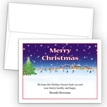 Ice Skating Merry Christmas Holiday Cards