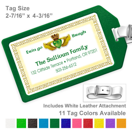 Irish Claddagh Luggage Tag