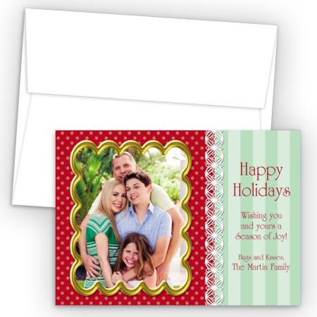 Lace Photo Upload Holiday Card
