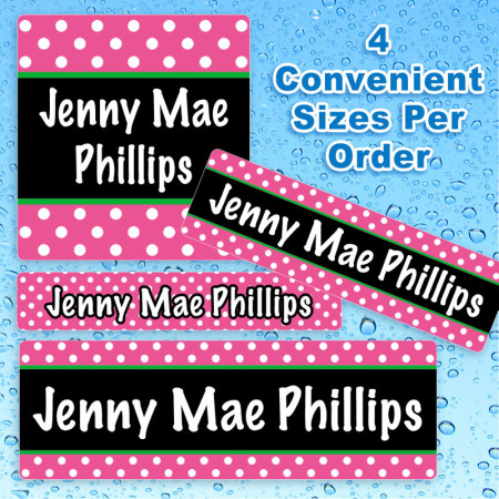magenta-polka-dots-waterproof-name-labels-for-kids
