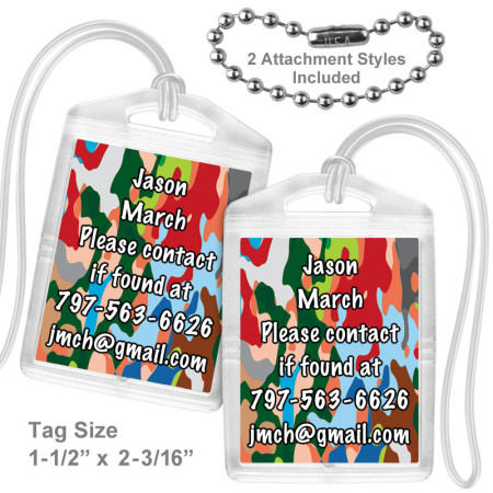 Boys Camo 2 Sided Mini Luggage Tag