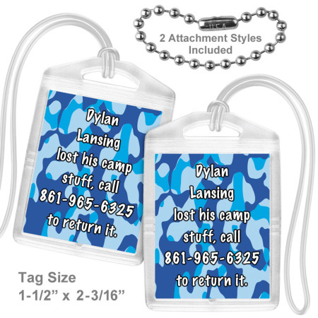 Blue Camo 2 Sided Mini Luggage Tag
