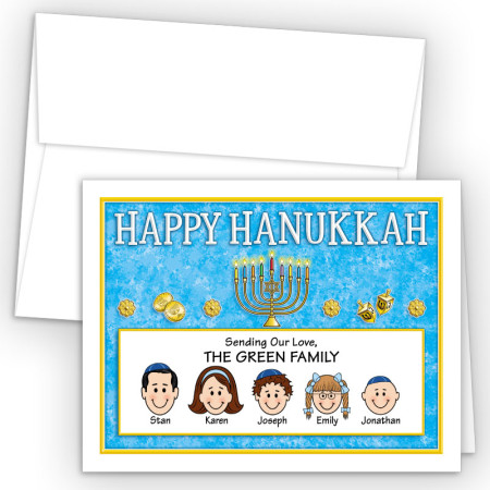Menorah 2 Happy Hanukkah Holiday Fold Note Head