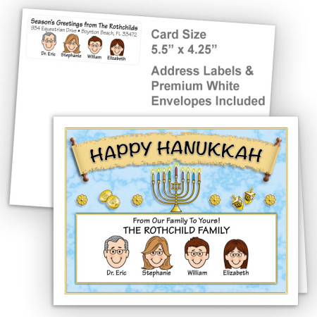 Menorah Scroll Happy Hanukkah Fold Note Set