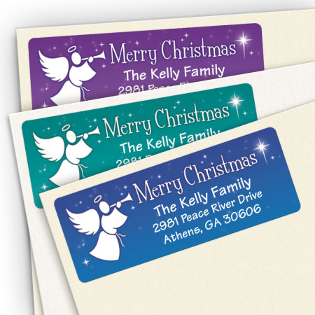 Merry Christmas Angels Address Labels