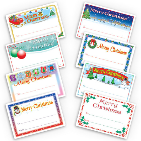Large Merry Christmas Gift Labels