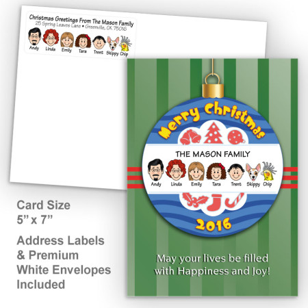 Merry Christmas Ornament Style I Christmas Card Set