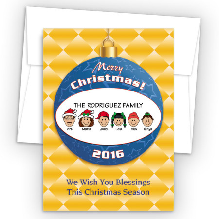 Merry Christmas Ornament Style J Christmas Cards