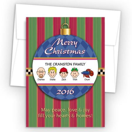 Merry Christmas Ornament Style L Christmas Cards