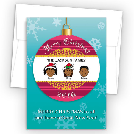 Merry Christmas Ornament Style M Christmas Cards