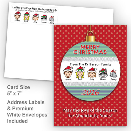 Merry Christmas Ornament Style O Christmas Card Set