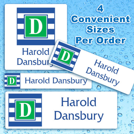 Monogram 16 Waterproof Name Labels For Kids