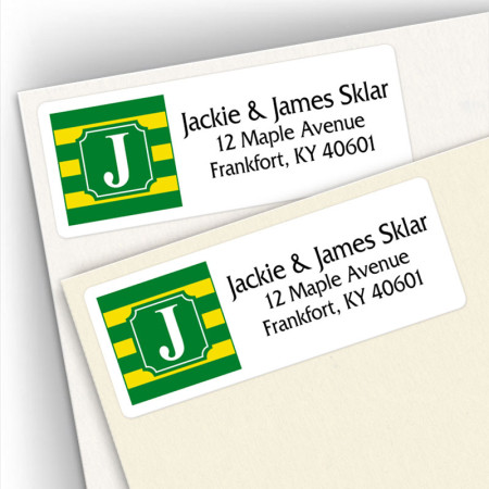 Monogram Address Label School Colors 10
