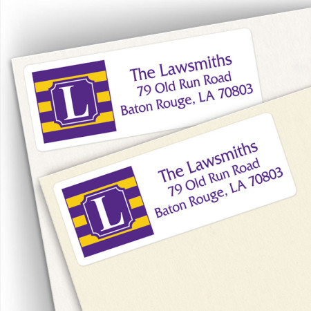 Monogram Address Label School Colors 11