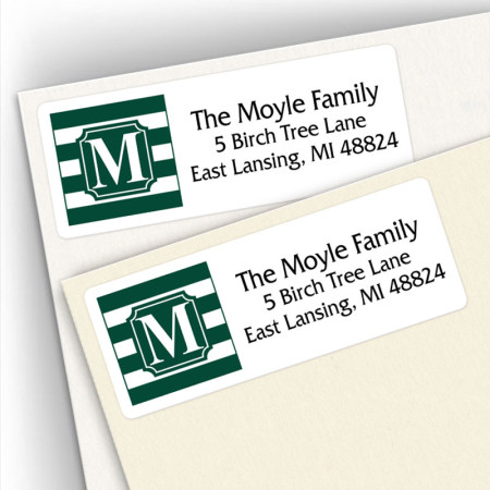Monogram Address Label School Colors 12