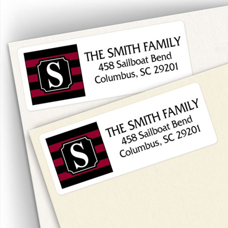 Monogram Address Label School Colors 16